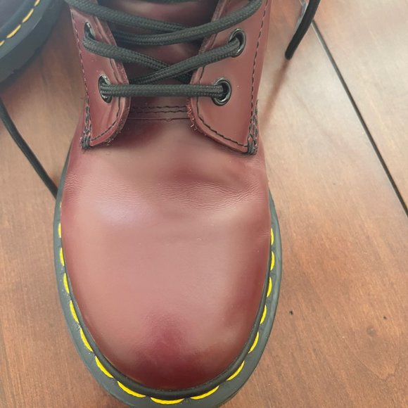 Doc Martens 1460 Smooth Leather Lace-Up Boots - Cherry Red - Picture 4 of 8